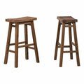 Boraam 29 in. Sonoma Saddle Barstool, Chestnut Wire-Brush, 2PK 75329